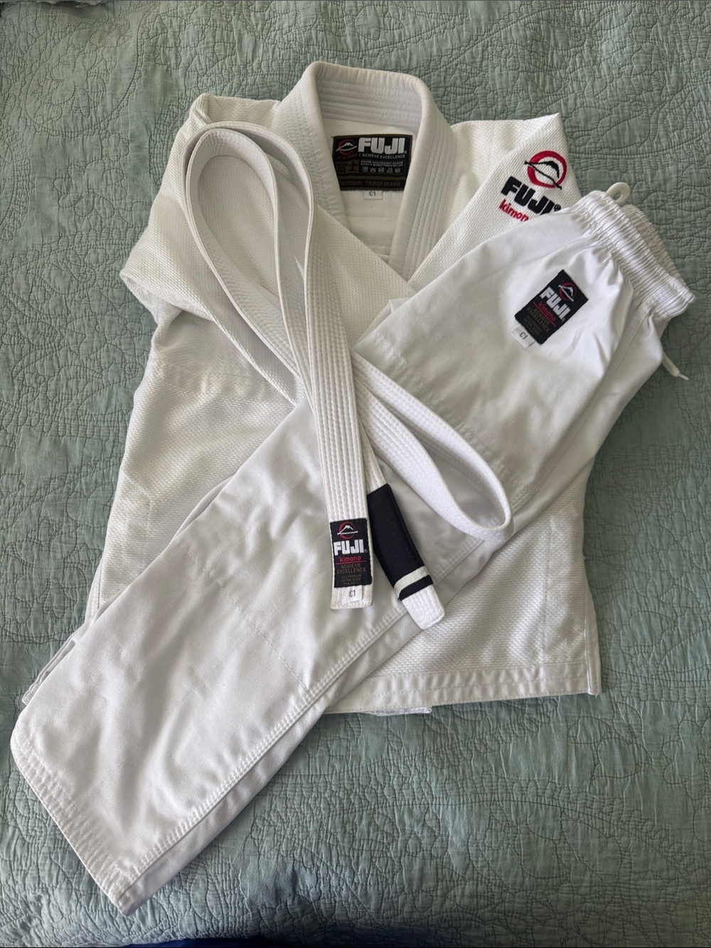 Kids White Brazilian Jui Jitsu Gi Set with Belt